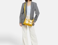 Anna Morellini kožená taška kabelka přes rameno - Žlutá