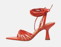 Di Nuovo kožené sandály na podpatku - Oranžová