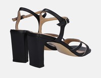 Cypres kožené sandály na podpatku - Černá