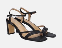 Cypres kožené sandály na podpatku - Černá