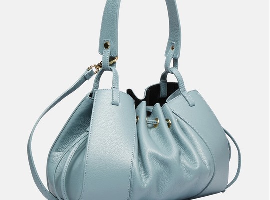 Lia Biassoni kožená kabelka - Světle modrá