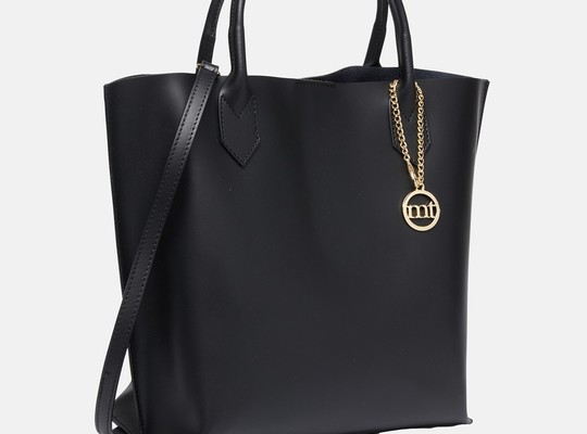 Mia Tomazzi kožená kabelka shopper - Černá