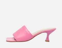 Sí Barcelona kožené pantofle na podpatku - Růžová
