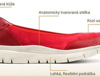 Dámská zdravotní obuv Leons Leona - Červená