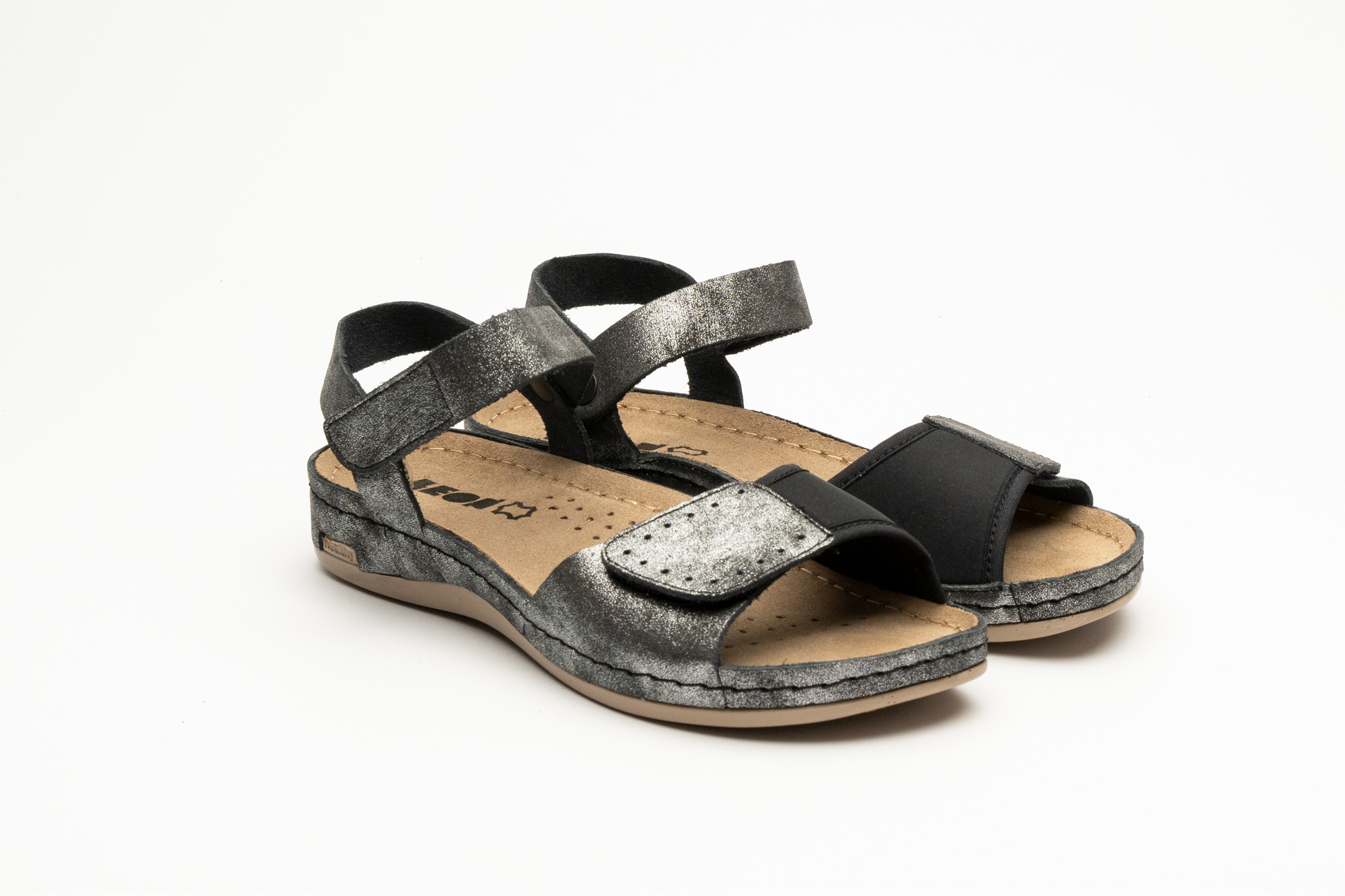 Dámské halluxové sandále Leons Modex - Černá lesk