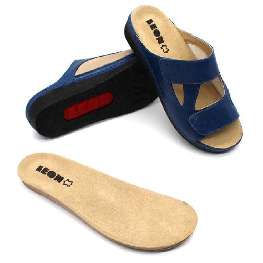 Zdravotní obuv na halluxy  Leons Adri - Modrá