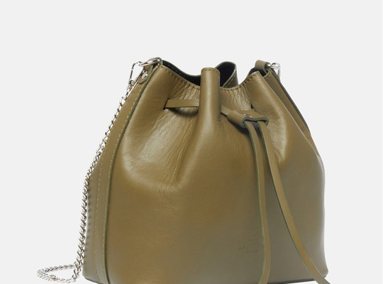 Santini Firenze bucket bag kožená kabelka - Zelená