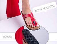 Dámské zdravotní žabky Leons Carla - Červená