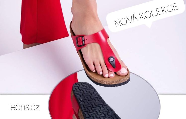 Dámské zdravotní žabky Leons Carla - Červená
