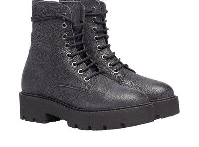 Mirror lace-up boots - Černá