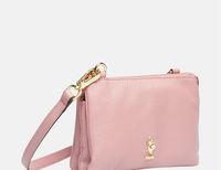 US Polo Assn. kožená kabelka messenger - Růžová