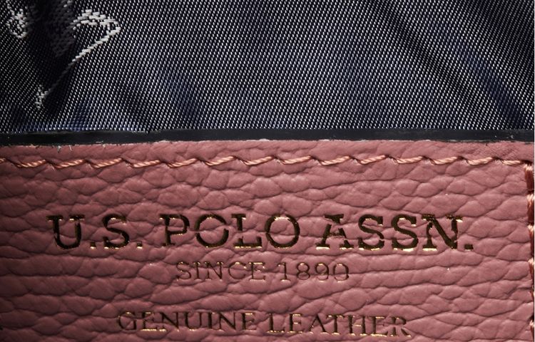 US Polo Assn. kožená kabelka messenger - Růžová