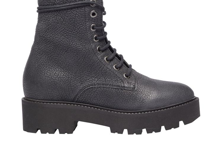 Mirror lace-up boots - Černá
