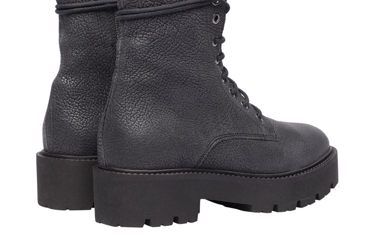 Mirror lace-up boots - Černá