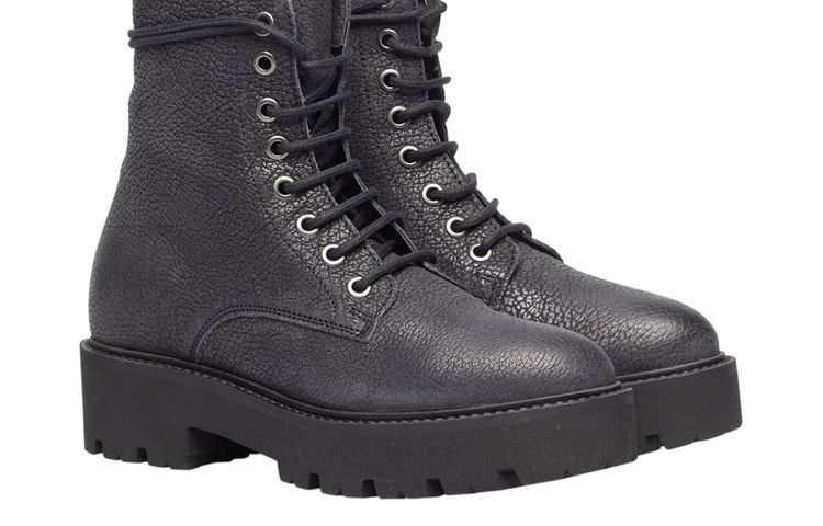 Mirror lace-up boots - Černá