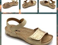 Dámské halluxové sandále Leons Modex - vada - Zlatá