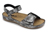 Dámské halluxové sandále Leons Modex - Černá lesk